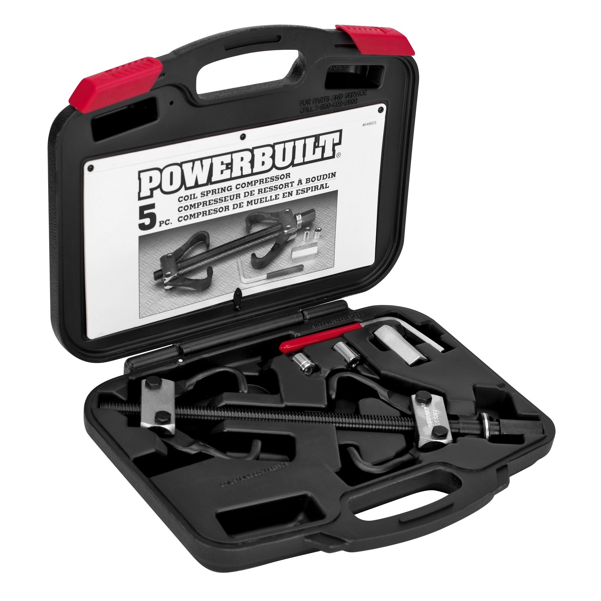 Powerbuilt 5 Pc Coil Spring Compressor Kit, Model# 648603